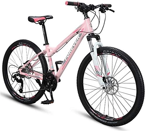 Mountain Bike : 26 Inch Womens Mountain Bikes, Aluminum Frame Hardtail Mountain Bike, Adjustable Seat & Handlebar, Bicycle with Front Suspension, (Size : 27 Speed)
