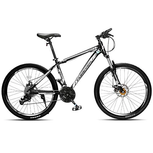 Mountain Bike : 26" Wheel Front Suspension Mountain Bike, 16" Frame 24 Speed Womens Variable Light Road Bike, with Lockout Suspension Fork (Color : Black, Size : 24inches)