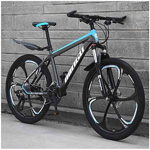 Mountain Bike : 26" Wheel Mens Adults Mountain Bike, Men's Womens Hardtail Mountain Bike with Dual Disc Brake, Bicycle Adjustable Seat, High-Carbon Steel Frame, (6 Spoke), 27 Speed