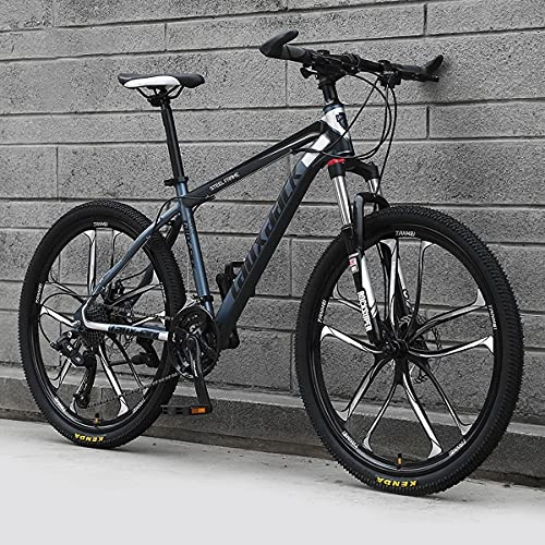 Mountain Bike : 26in 21 Speed Height Adjustable MTB Road Bicycle With Double Disc Brakes For Mens And Womens Cycling In Mountain Wasteland Roads Cities MTB Mountain Bike