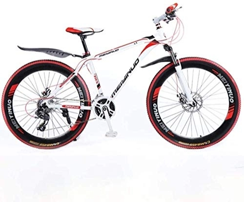 Mountain Bike : 26In 27-Speed Mountain Bike for Adult, Lightweight Aluminum Alloy Full Frame, Wheel Front Suspension Mens Bicycle, Disc Brake 6-11, Black 1 fengong (Color : Red 2)