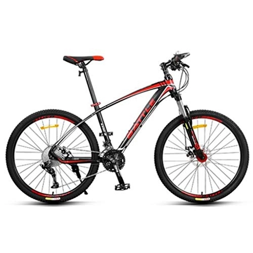 Mountain Bike : 26inch Mountain Bike, Aluminium Alloy Frame Bicycles, Double Disc Brake and Locking Front Suspension, 33 Speed (Color : Red)