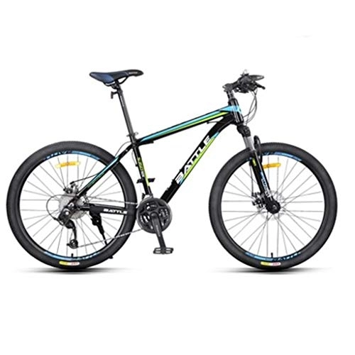 Mountain Bike : 26inch Mountain Bike, Aluminium Alloy Frame Hardtail Bicycles, Double Disc Brake and Front Suspension, 27 Speed (Color : B)