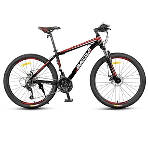 Mountain Bike : 26inch Mountain Bike, Aluminium Alloy Frame Hardtail Bicycles, Double Disc Brake and Front Suspension, 27 Speed (Color : C)