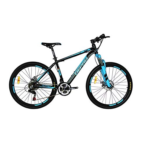 Mountain Bike : 26Inch Travel Bike 21-Speed Mountain Bike Off-Road Students Adult Men And Women Bicycle, Blue