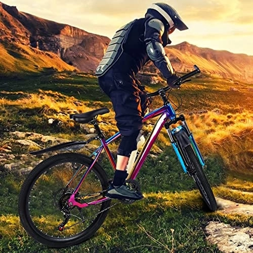 Mountain Bike : 27.5 Inch Mountain Bike With 21 Speed Dual Disc Brakes Full Suspension Non-slip 26 Inch Womens Mountain Bike with (Multicolor, One Size)