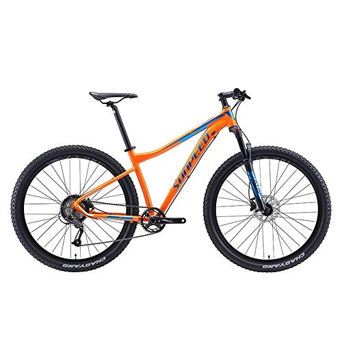 Mountain Bike : 27.5Inch Wheel Mens Adults Mountain Bike Rigid Frame 9 Speed Gears with Hydraulic Brake, Orange
