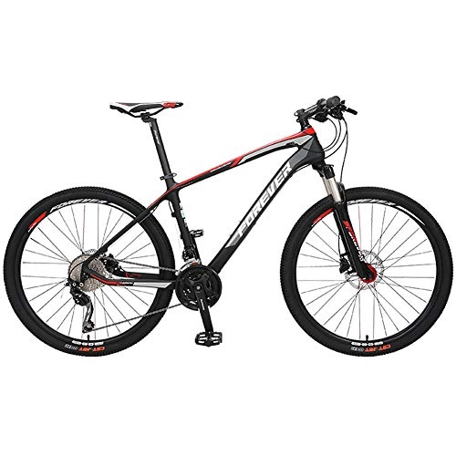 Mountain Bike : 27 Speed 27.5 Inch Carbon Fiber Mountain Bike Cycling, Cross Country Bicycle Hardtail All-Terrain Mountain Trail Bike with Suspension Fork / Dual Disc Brake Lightweight Full Suspension MTB Bicycles