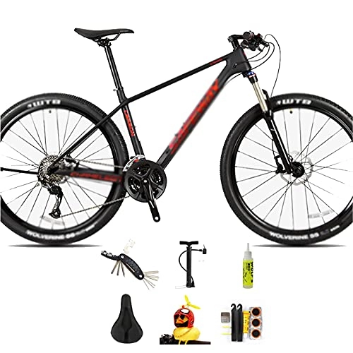 Mountain Bike : 27 Speed 27.5 Inch Mountain Bike Aluminum Alloy and High Carbon Steel With Bring Luxury Gift Bag, 2.1 Tire, Full Suspension Disc Brake Outdoor Bikes for Men Women black-27 speed