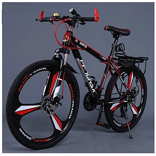 Mountain Bike : 27-Speed Mountain Bike with Suspension And Transmission, 26Inch Variable Speed Off-Road Racing Road City Student Bicycle