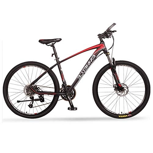 Mountain Bike : 27-Speed Mountain Bikes, 27.5 Inch Big Tire Mountain Trail Bike, Dual-Suspension Mountain Bike, Aluminum Frame, Men's Womens Bicycle, Red FDWFN (Color : Red)