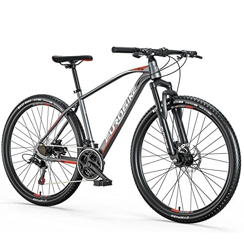 Mountain Bike : 29” Mountain Bike, 21 Speed Hardtail Mountain Bike，Front Suspension, 29 inch Bicycle with Disc Brake for Men or Women, Adults Bikes… (Gray)