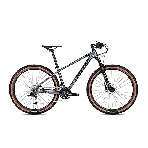 Mountain Bike : 30 Speed Mountain Bike, 27.5 / 29 Inch MTB Carbon Fiber Mountain Bicycle Lightweight Aluminum Alloy Handle, 2.25 Extra Wide Tires Gray Black-29x17inch