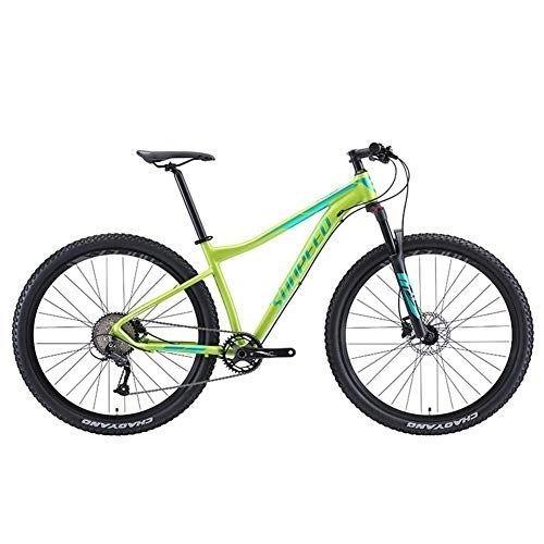 Mountain Bike : 9 Speed Mountain Bikes, Aluminum Frame Men's Bicycle with Front Suspension, Unisex Hardtail Mountain Bike, All Terrain Mountain Bike, Blue, 27.5Inch FDWFN (Color : Green)