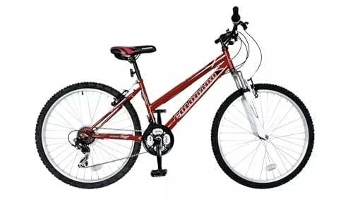 Mountain Bike : Abaseen Colorado Yuma 26 inch Wheel Size Womens Mountain Bike | Red Steel Frame | 18 Revoshift Gear | V-type Brakes | Front Suspension | Alloy Rims | Adjustable Seat | Reflectors Included