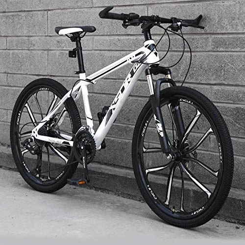 Mountain Bike : Abrahmliy Mens Adult Mountain Bike Lightweight High-Carbon Steel Frame Snowmobile Bikes Double Disc Brake Beach Bicycle 24 Inch Wheels-D_21 speed