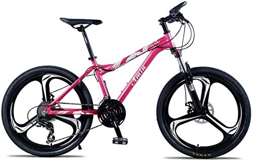 Mountain Bike : Adult-bcycles BMX 24 Inch 27-Speed Mountain Bike Aluminum Alloy Full Frame Wheel Front Suspension Female Off-Road Student Shifting Adult Bicycle Disc Brake (Color : Pink 8)