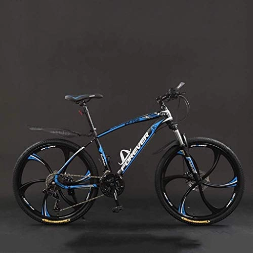 Mountain Bike : Adult-bcycles BMX Bicycle, 26 Inch 21 / 24 / 27 / 30 Speed Mountain Bikes, Hard Tail Mountain Bicycle, Lightweight Bicycle With Adjustable Seat, Double Disc Brake ( Color : Black blue , Size : 30 speed )