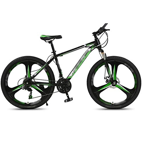 Mountain Bike : Adult Bicycle Cross Country Mountain Bike Men, Vibration-absorbing And Variable Speed MTB, 24 / 26 Inch Wheel, 24 / 27 Spd, Dual Mechanical Disc Brakes ( Color : Black green-30 spd , Size : 26inch-wheel )