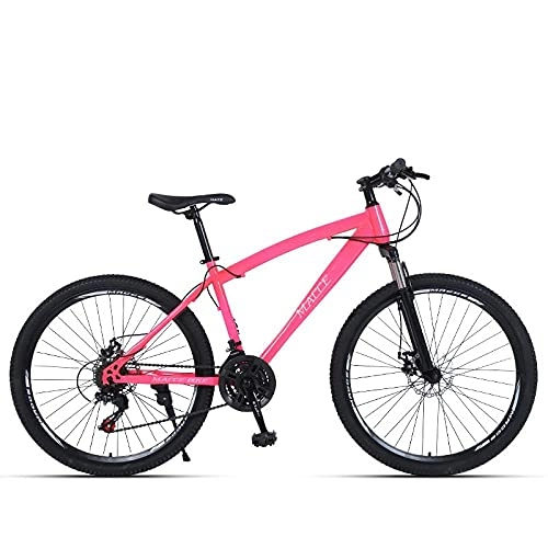 Mountain Bike : Adult Bicycle Mountain Bike, 26-Inch Disc Brake, Shock Absorbing Speed Mountain Bike, Adult Bicycle Student Bike-Pink Spoke Wheel_26 Inch 27 Speed，Adult Mountain Bike