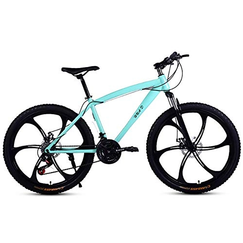 Mountain Bike : Adult Bicycle Variable Speed 24 Inch Bicycle Student Type Integrated Wheel Dual Disc Brakes For Men And Women, Student Cycling Off-Road One-Wheel Racing, Blue