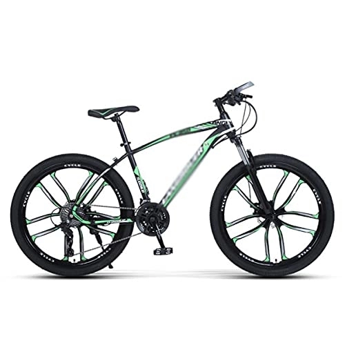 Mountain Bike : Adult Mountain Bike 21 / 24 / 27 Speeds 26-Inch Wheels, Carbon Steel Frame, Multiple Colors(Size:21 Speed, Color:Green)
