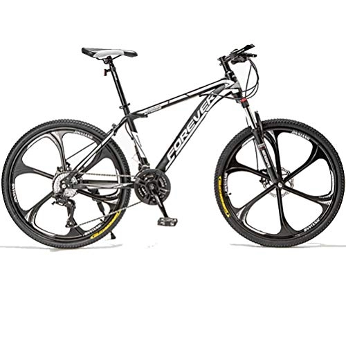 Mountain Bike : Adult Mountain Bike 26 Inch, Outroad Bicycle 24 Inch, Carbon Steel Bicycles, 21 / 24 / 27 / 30 Speed Adult Student Outdoors Sport Cycling Road Bikes Hardtail Mountain Bikes, white, 24 Inch 30 Speed
