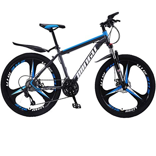 Mountain Bike : Adult Mountain Bike, 26 inch Wheels, Mountain Trail Bike High Carbon Steel Folding Outroad Bicycles, 21-Speed Bicycle Full Suspension MTB Gears Dual Disc Brakes Mountain Bicycle