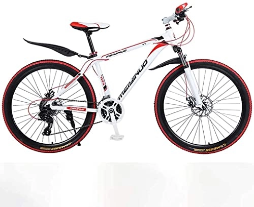 Mountain Bike : Adult mountain bike- 26In 27-Speed Mountain Bike for Adult, Lightweight Aluminum Alloy Full Frame, Wheel Front Suspension Mens Bicycle, Disc Brake (Color : Red, Size : E)