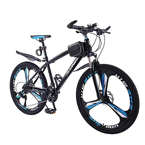 Mountain Bike : Adult Mountain Bike 26Inch, 26 Inch Wheels 21 / 24 / 27 Speed 3 Choices, Full Suspension Double Disc Brake Mountain Bike, Lockable Fork Outroad Bicycles, Black, 21 speed