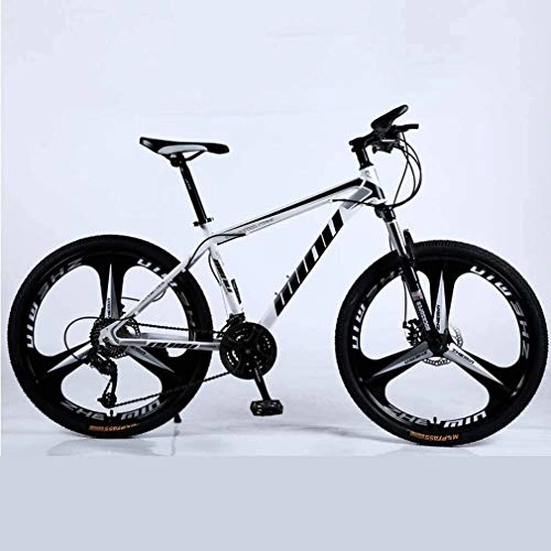 Mountain Bike : Adult Mountain Bike Bikes, Double Disc Brake Bikes, 26 Inch Aluminum Alloy Wheels, General Purpose Women Men, 21 / 24 / 27 Variable speed (Color : Blake-white, Size : 21 speeds)