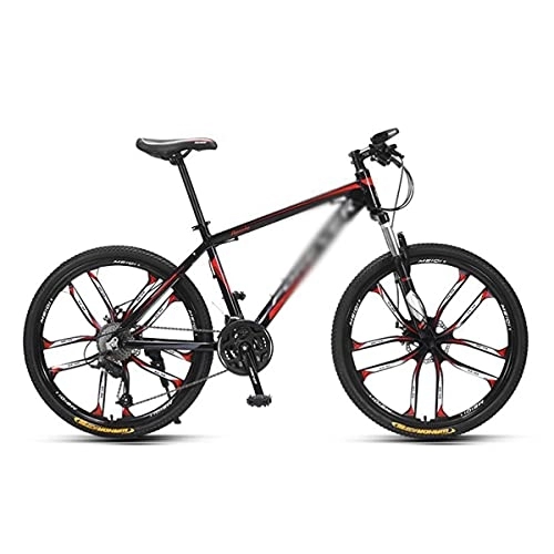 Mountain Bike : Adult Mountain Bike Carbon Steel Frame Bicycle 26 Inch Wheel Dual Disc Brakes 24 / 27-Speed Gears System Men MTB Bicycle(Size:27 Speed, Color:Ed)
