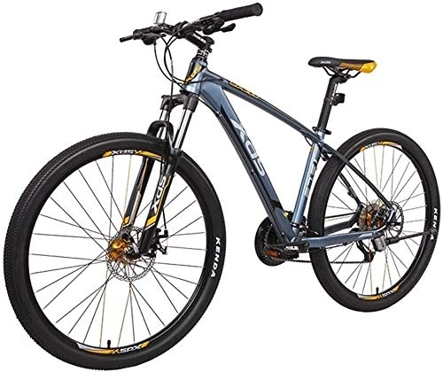 Mountain Bike : Adult Mountain Bikes, 27.5 Inch Anti-Slip Bikes, Aluminum Frame Hardtail Mountain Bike With Dual Disc Brake, 27-Speed Bicycle, (Color : Blue, Size : 16)