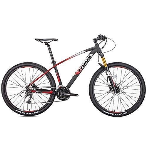 Mountain Bike : Adult Mountain Bikes, 27-Speed 27.5 Inch Big Wheels Alpine Bicycle, Aluminum Frame, Hardtail Mountain Bike, Anti-Slip Bikes, Orange FDWFN (Color : Grey)