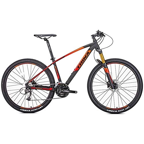 Mountain Bike : Adult Mountain Bikes, 27-Speed 27.5 Inch Big Wheels Alpine Bicycle, Aluminum Frame, Hardtail Mountain Bike, Anti-Slip Bikes, Orange FDWFN (Color : Orange)