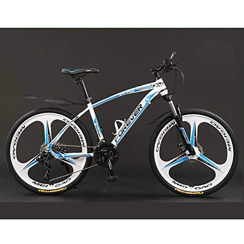 Mountain Bike : Adult Mountain Bikes, Mountain Bike 3-Spoke Wheels, Dual Disc Brake Aluminum Frame MTB Bicycle Men / women Off-road Bike-White-24speed_24inches