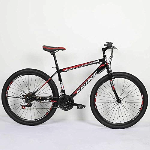Mountain Bike : Adult-only 26-Inch 24-Speed Mountain Bike, Lightweight Aluminum Full Suspension Frame, Front Fork, Disc Brake Black Red / 21-speed regular version