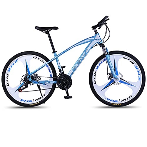 Mountain Bike : AEF Mountain Bike 26 Inches, 21-Speed Shifters, Aluminum Frame, Dual Suspension, Suitable for People Height 160-185CM, Blue