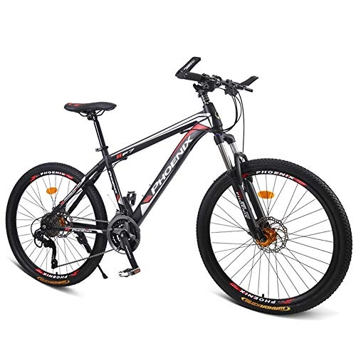 Mountain Bike : AI CHEN Mountain Bike Speed Road Bike Double Disc Bicycle Brakes with Lock Shock Absorber Male and Female Adult 27 Speed 26 Inches