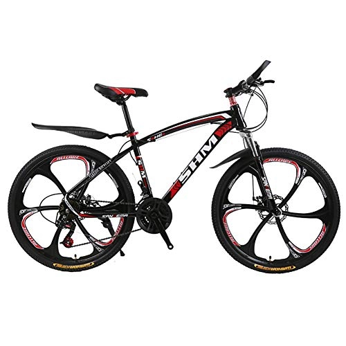 Mountain Bike : AI-QX 26-Inch Mountain Bike, High Carbon Steel, 21 Shimano, Foldable, Front And Rear Mechanical Disc Brakes, Boys And Girls BMX, Black