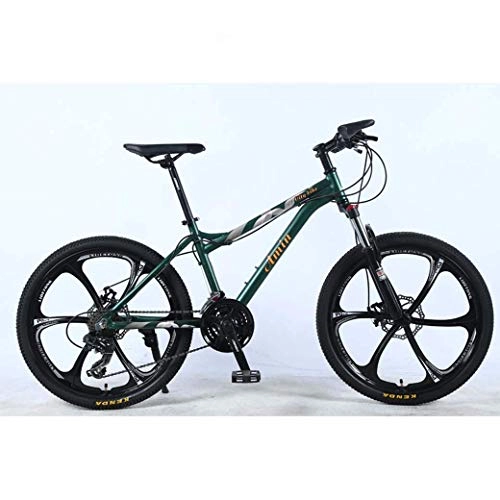 Mountain Bike : Allamp 24 Inch 24Speed Mountain Bike for Adult, Lightweight Aluminum Alloy Full Frame, Wheel Front Suspension Female OffRoad Student Shifting Adult Bicycle, Disc Brake (Color : Green, Size : A)