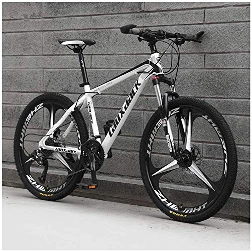 Mountain Bike : Allamp Outdoor sports Mens Mountain Bike, 21 Speed Bicycle with 17Inch Frame, 26Inch Wheels with Disc Brakes, White