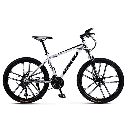 Mountain Bike : Alqn 26 inch Adult Mountain Bike, Beach Snowmobile Bicycle, Double Disc Brake Bikes, 26 inch Aluminum Alloy Wheels, A, 27 Speed