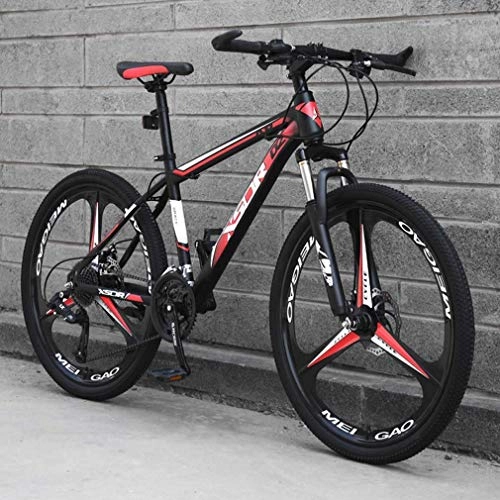 Mountain Bike : Alqn 26 inch Mountain Bike Adult, High-Carbon Steel Frame Bicycle, Snowmobile Bikes, Double Disc Brake Beach Bicycles, E, 24 Speed