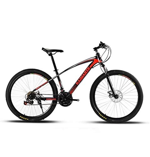 Mountain Bike : Alqn Adult Mountain Bike, Double Disc Brake Bikes, Beach Snowmobile Bicycle, Upgrade High-Carbon Steel Frame, 26 inch Wheels, Orange, 21 Speed