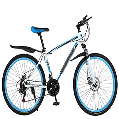 Mountain Bike : Aluminum Alloy Bicycles, Carbon Fiber Male And Female Bicycles, Dual Disc Brakes, Ultra-light Integrated Mountain Bikes (Color : A, Inches : 26 inches)
