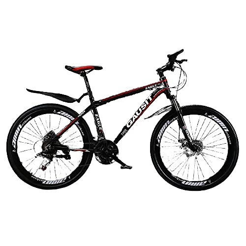 Mountain Bike : Aluminum Alloy, Off-Road Shock Absorber Mountain Bike, Ultra-Light 30-Speed Oil Disc, Shifting Racing, Men And Women Young Students Bicycle-[Spoke Black]_21 Speed (Default 26 Inch)，