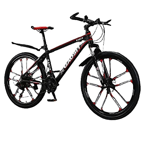 Mountain Bike : Aluminum Alloy, Off-Road Shock Absorber Mountain Bike, Ultra-Light 30-Speed Oil Disc, Shifting Racing, Men And Women Young Students Bicycle-[Ten Knives Black]_24 Speed (Default 26 Inch)，