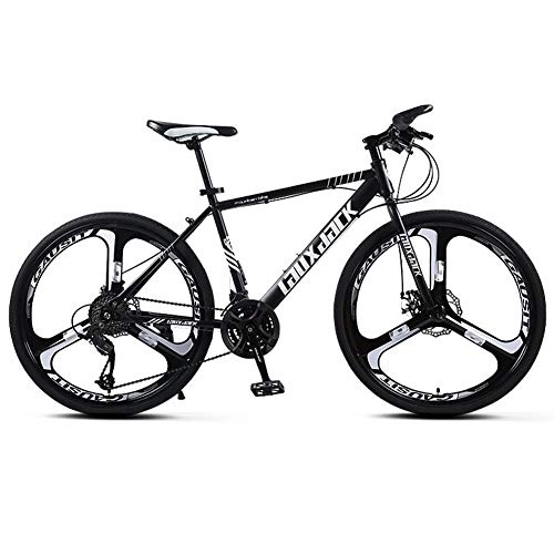 Mountain Bike : Amcerd Mens mountain bike, Unisex Adult 26Inches Wheels Aluminium alloy Dual Disc brake 21 Speed Bicycle For on and off road cycling Black Section BClover tire