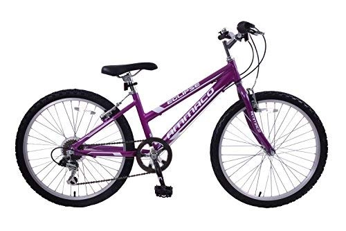 Mountain Bike : Ammaco Eclipse Girls 24" Wheel Mountain Bike Alloy Lightweight Frame 6 Speed Purple Age 8+